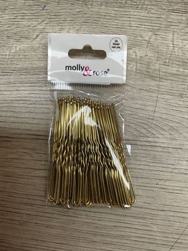 Waved hair/bun pins. Pack of 36. 65mm. Blonde. (D4800)