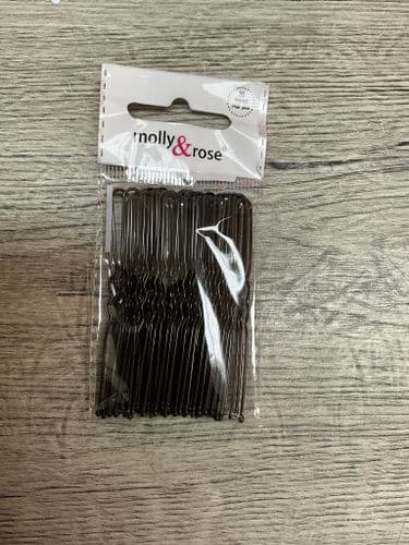 Waved hair/bun pins. Pack of 36. 65mm. Brown (c4799)