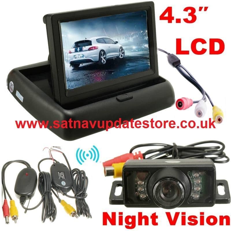 4 3 Inch WIRELESS REVERSING CAMERA KIT WITH POP UP MONITOR