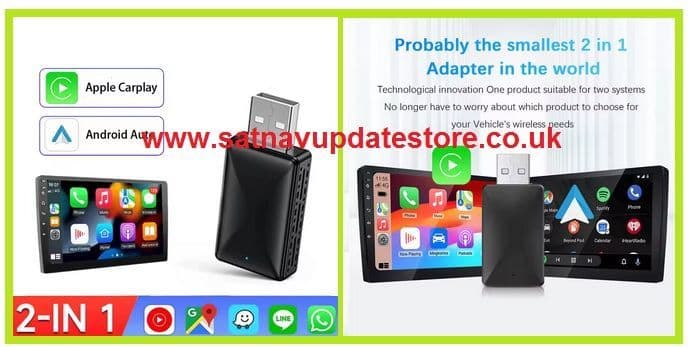 CarPlay Android Auto 2in1 Wired to Wireless Adapter for OEM Car Stereo ...