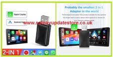 CarPlay Android Auto 2in1 Wired to Wireless  Adapter for OEM Car Stereo With USB Plug and Play.