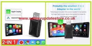 CarPlay Android Auto 2in1 Wired to Wireless  Adapter for OEM Car Stereo With USB Plug and Play.