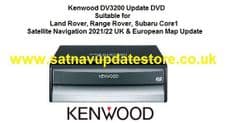 KENWOOD KNA-DV3200 2021/22, DVD UK & EUROPEAN NAVIGATION MAP UPDATES.
