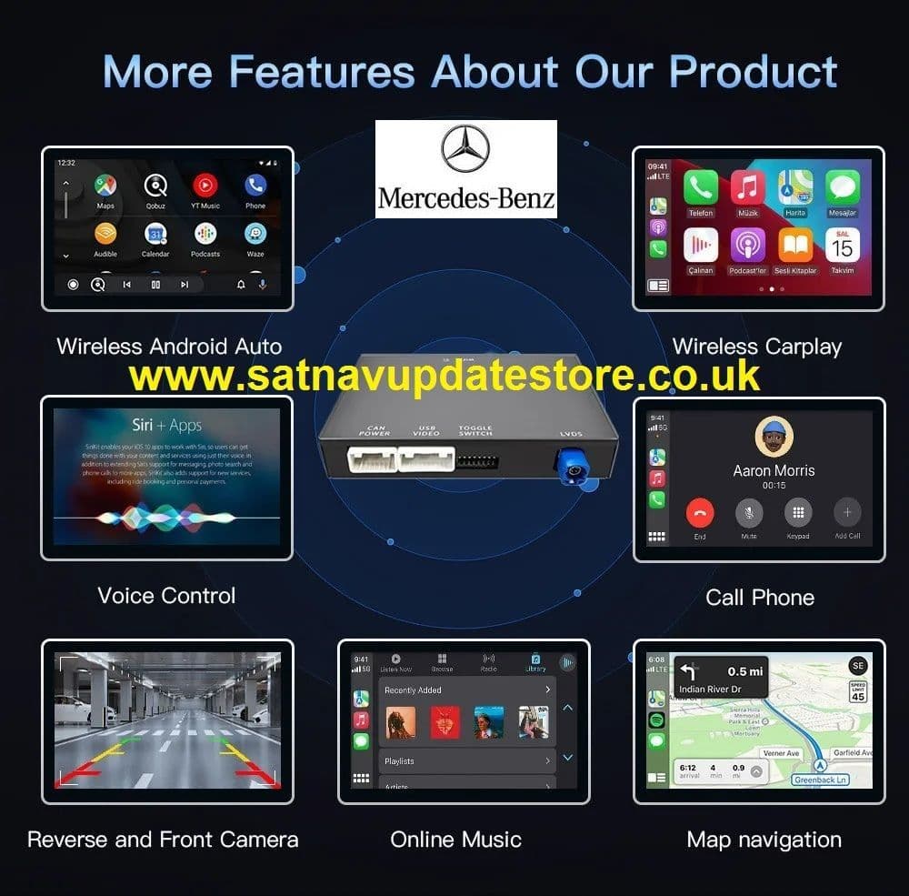 Mercedes Benz Wireless Carplay / Android Auto Multimedia Interface for ...