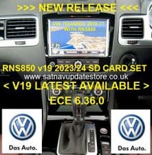 VOLKSWAGEN RNS 850 NAVIGATION MAP UPDATE NEWEST 2023/24 V19 FULL UK & EUROPE SD CARD PACK.