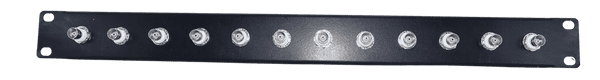 BNC Patch Panel 12 Port Black 1U (50-ohm Insulated Connectors)