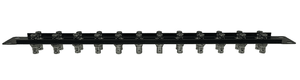 BNC Patch Panel 1U 24 port black Flat loaded 4K 12GHz