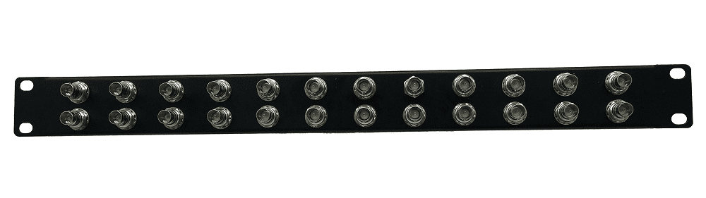 BNC Patch Panel 1U 24 port black Flat loaded HD-SDI 3GHz