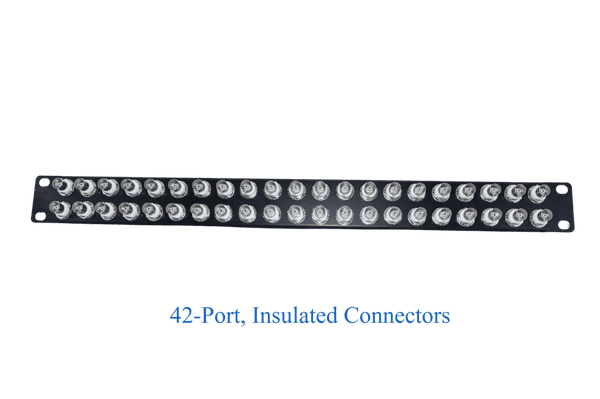 BNC Patch Panel 42 Port Black 1U (50-ohm Insulated Connectors)