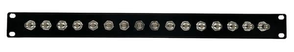 BNC Patch Panel 75 ohm 16 port Black 1U Flat (all Metal Connectors)