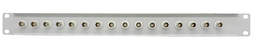 BNC Patch Panel 75 ohm 16 port Grey 1U Flat (Insulated Connectors)