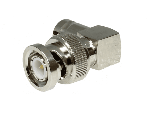 BNC Right-Angled Adaptor Jack/Plug 50 ohm.