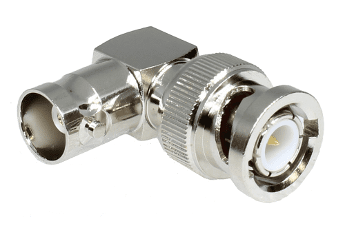 BNC Right-Angled Adaptor Jack/Plug 50 ohm.