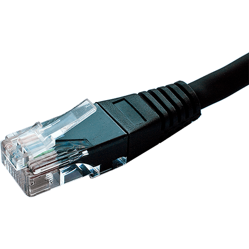 Cat6 U/UTP 24 AWG Flush Moulded Patch Lead Black 1.0m