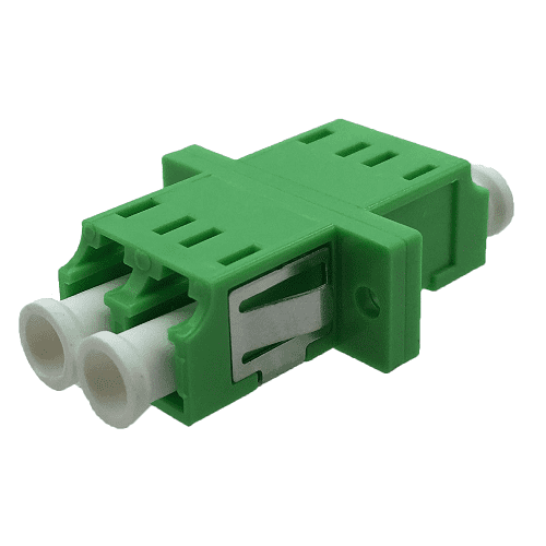 LC/LC Adaptor Duplex Singlemode APC SC Footprint with flange green