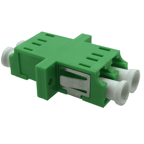 LC/LC Adaptor Duplex Singlemode APC SC Footprint with flange green