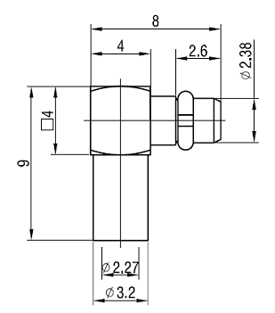 MMCX Right Angled Plug RG405/0.086