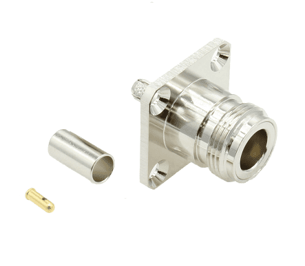 N Type 4 Hole Flange Crimp Jack RG58