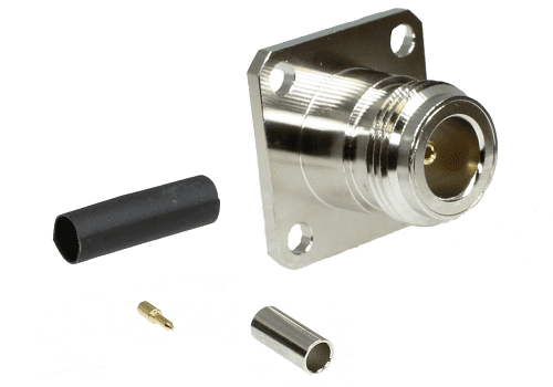 N Type 4 Hole Flange Crimp Panel Jack RG174/316
