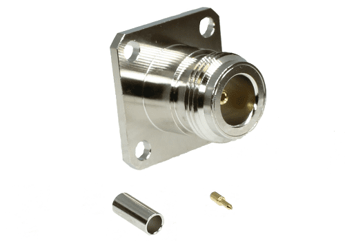 N Type 4 Hole Flange Crimp Panel Jack RG174/316