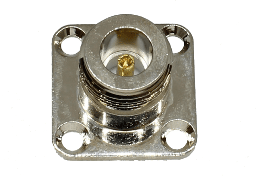 N Type 4 Hole Flange Panel Jack with solder bucket