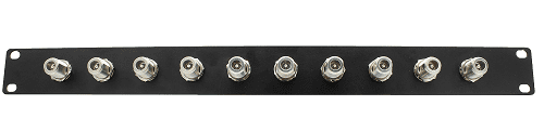 N Type Patch Panel 1U 10 port black loaded (Flat Design)