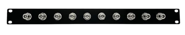 N Type Patch Panel 1U 10 port black loaded (folded design)