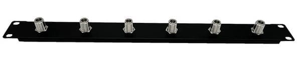 N Type Patch Panel 1U 6 port black loaded (folded design)