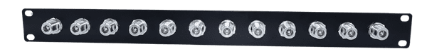 N Type Patch Panel 1U 8 port black loaded (flat design)