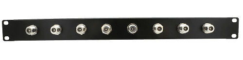 N Type Patch Panel 1U 8 port black loaded (folded design)