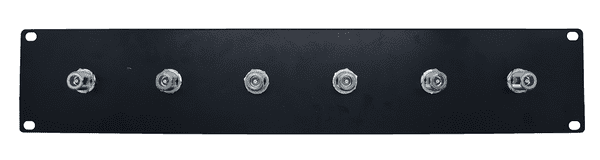 N Type Patch Panel 2U 6 port black loaded (Flat Design)