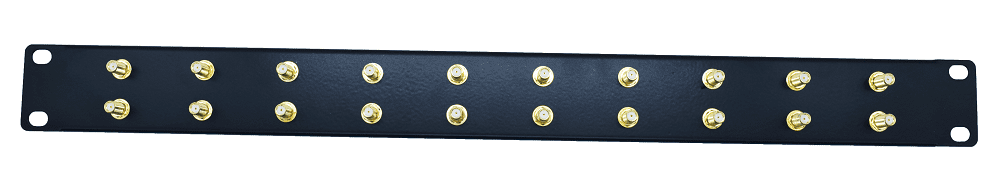 SMA Patch Panel 1U 20 port black flat loaded folded design