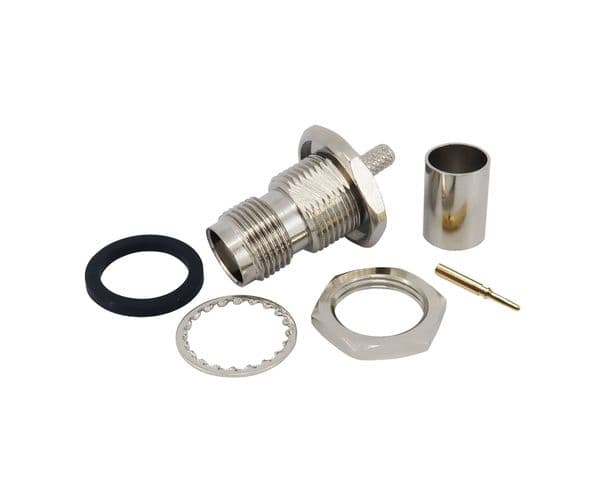 TNC-RP Bulkhead Crimp Jack RG58, LMR195, URM43