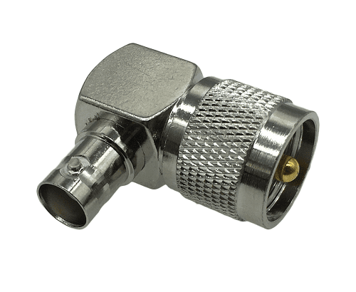 UHF Plug to BNC Jack Right-Angle Adaptor
