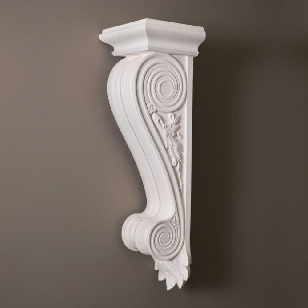 Classical Plaster Corbel with Volutes and Leaf Details