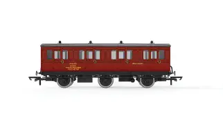 Hornby R40359 6 Wheel Crew Coach BR Crimson KDE107E