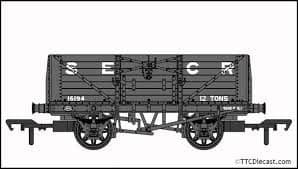 Rapido Trains 907002 D1355 SECR 7 plank SECR Grey 16194