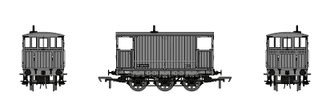 Rapido Trains 931009 SECR 6 wheel Brake van  BR Grey S55371