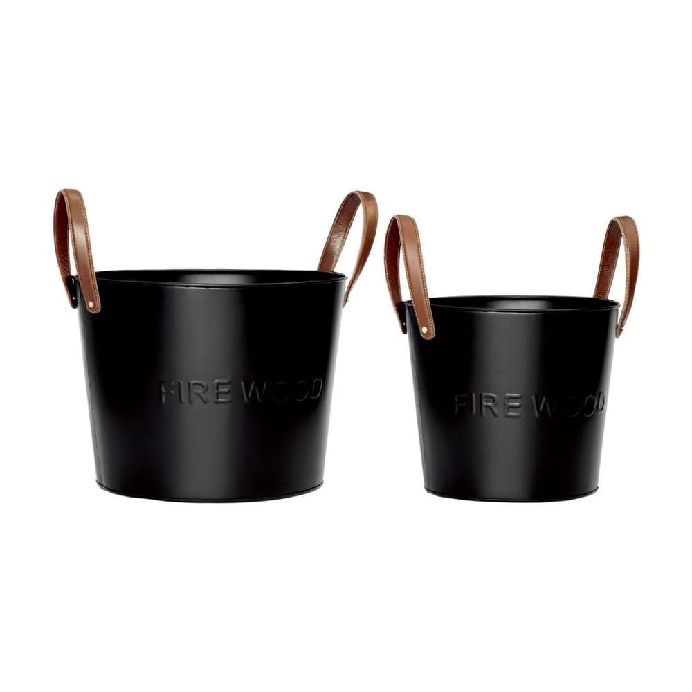 Firewood Embossed Buckets - Log Holder | Thefiresideshop.co.uk