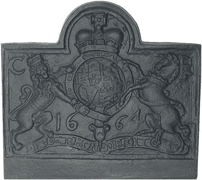 Lion & Unicorn Cast Iron Fire Back | www.thefiresideshop.co.uk