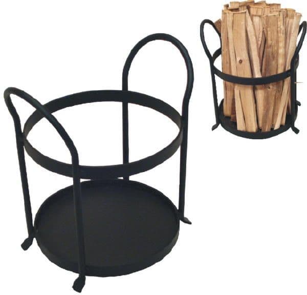 Marton Black Kindling Holder | Thefiresideshop.co.uk
