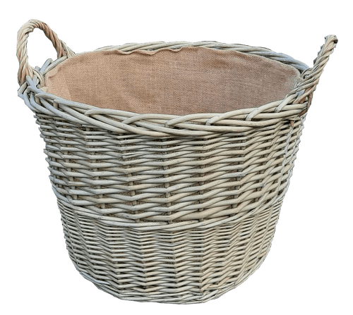 Mellowed Willow Lined Log Basket 23183