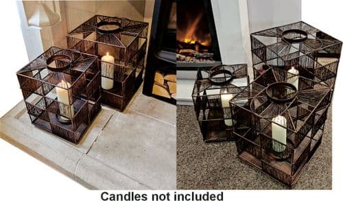 Set of 3 Square Candle Lanterns
