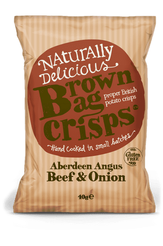 Brown Bag Beef & Onion Crisps 20 x 40g