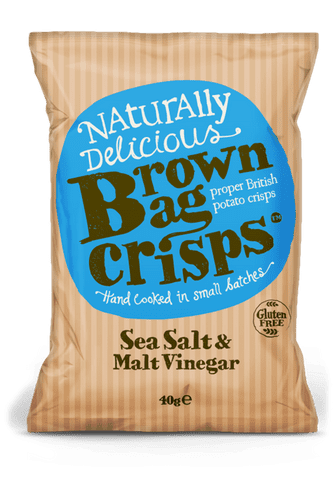 Brown Bag Sea Salt & Malt Vinegar Crisps 20 x 40g