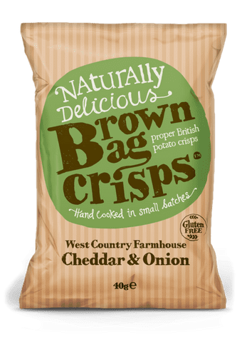 Brown Bag West Country Farmhouse Cheddar & Onion Crisps 20 x 40g