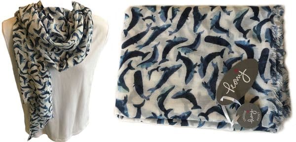 Circling whales scarf