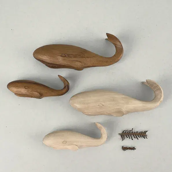Wooden Whale Decoration