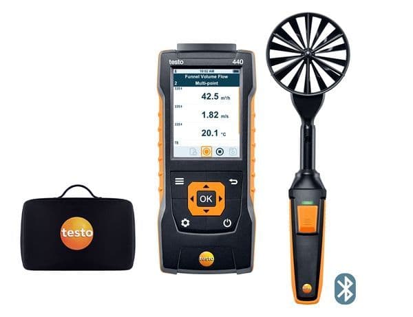 Testo 440 100mm Bluetooth Vane Anemometer Kit