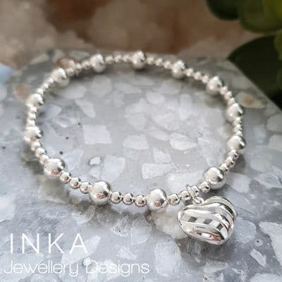 INKA 15mm 3D Heart Bracelet